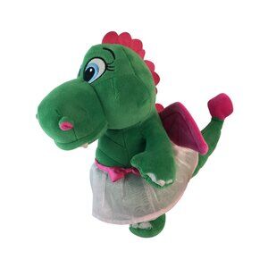 Legoland Green Dragon Plush 11" Stuffed Animal Wearing Pink Tutu by Aurora 2022